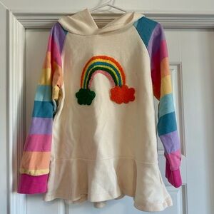 Rainbow Hoodie with Colorful Striped Sleeves